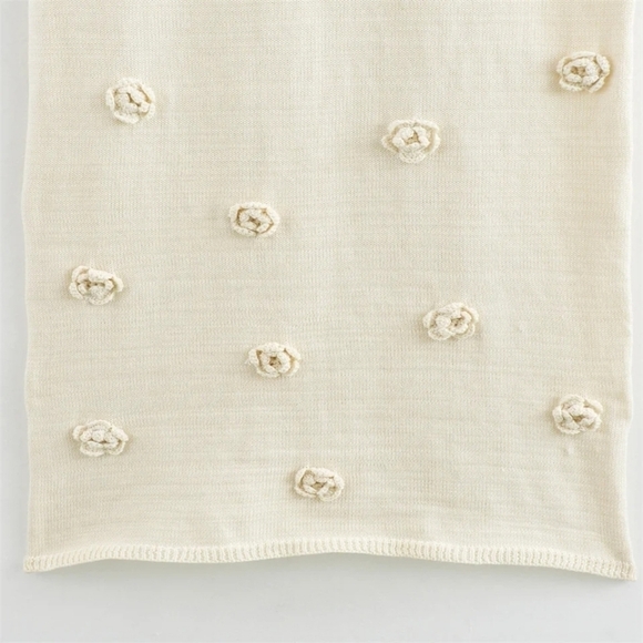 Summer New Women's Retro Slim Fit Sexy Open Back Flower Decoration Knitted Dress - Picture 3 of 6